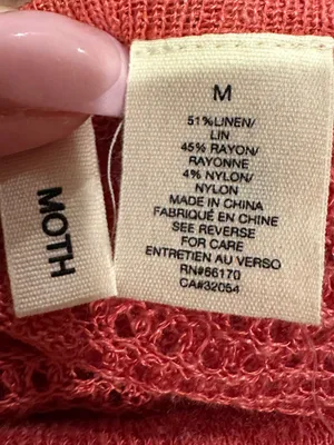 Anthropologie Moth Linen Knit Pointelle Vintage Style Short Sleeve Top M thumbnail 6