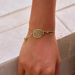 Tennis bracelet with tennis ball Gold thumbnail 3