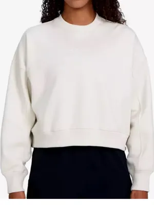 Bad Birdie Cream Cropped Crew Sweatshirt thumbnail 1