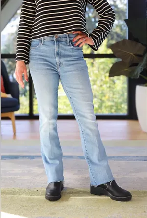 Mother Superior The Hustler Ankle Fray Home on the Range Light Blue Jeans thumbnail 1