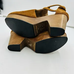 Free People Cedar Clog in Suede Brown Women’s Sz EUR 41 US 10.5-11 Wooden Heel thumbnail 11