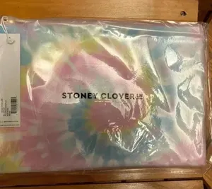 NWT Stoney Clover Lane Printed Flat Pouch Rainbow Tie Dye thumbnail 1