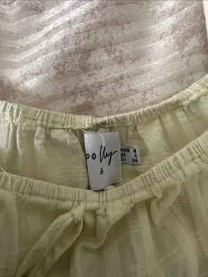 Princess Polly Light Yellow Ruffle Peasant Top thumbnail 3