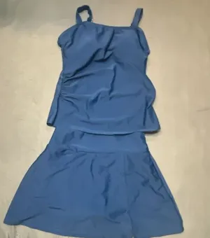 Blue Tankini Swimsuit Set Size M thumbnail 2