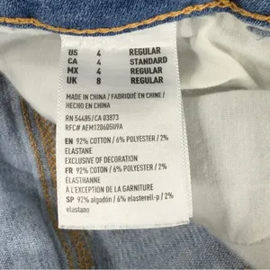 American Eagle High Rise Jeggings Super Stretch Destroyed Medium Wash Size‎ 4R thumbnail 11