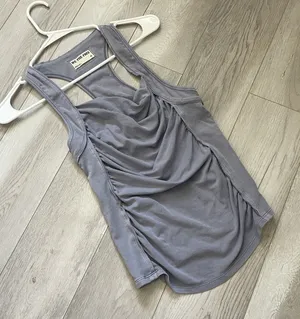 Free People Tank Top cowl neck ruched racerback womens Purple (medium) boho thumbnail 1