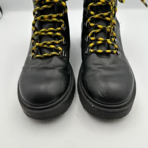 Skechers Platform Ankle Boots Black Yellow Lace Up Combat ChunkyWomen 7.5 Grunge thumbnail 4