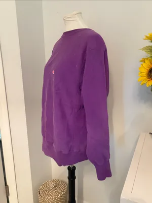 💜😍🔥 Most Amazing Vintage Oversized Champion Purple Crewneck Sweatshirt thumbnail 5
