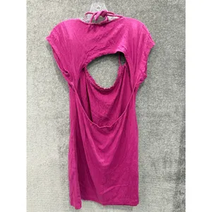 Free People Mini Dress Women Medium Pink FP Beach Open‎ Back Halter Boho Summer thumbnail 8