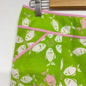 Lilly Pulitzer Vintage 90s Green Floral Mini Skirt Womens 8 Mod Retro Skort Pink thumbnail 5