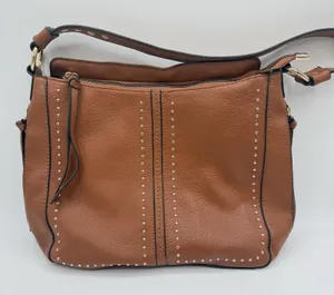 MONTANA WEST Studded Saddle Tan Leather Purse‎ Concealed Carry Handbag cognac thumbnail 1