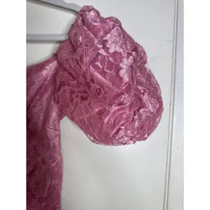 Vintage 80s Pink Lace Prom Dress Puff Sleeve Big Satin Bow Party Princesscore thumbnail 7
