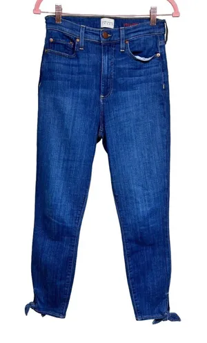 Alice + Olivia Good High‎ Rise Skinny Crop Ankle Tie Jeans Heart & Soul Size 28 thumbnail 1