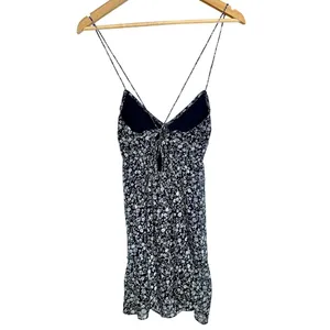 Abercrombie & Fitch Black White Floral Print Tie Back Mini Dress Womens Size S thumbnail 2