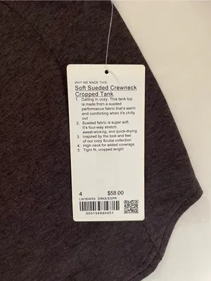 Lululemon SET Suede Tank Top & Leggings Dark Espresso Size 4 Retails $158 thumbnail 11