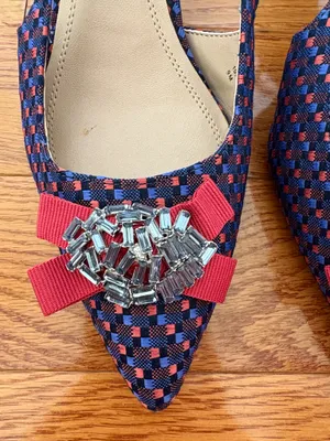 Charter Club Red and blue slingback heels thumbnail 3