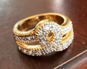 stamped Thailand gold tone Ring size 6.75 thumbnail 1