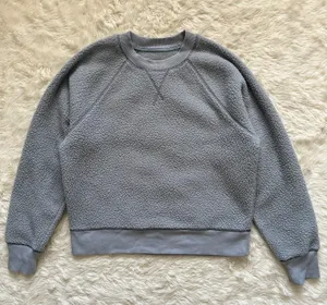 Everlane Sweatshirt ReNew Fleece Raglan Long Sleeve Crewneck Smoke Light Blue M thumbnail 5