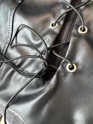 Black Leather Top Size M thumbnail 3