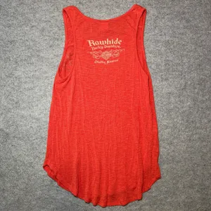 HARLEY-DAVIDSON Women's M Tank Top Floral Graphic Heathered Red Cream thumbnail 4
