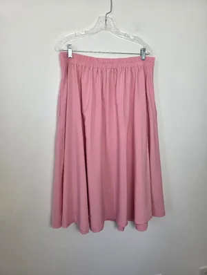 Belle Poque Pink A-Line High Waist Skirt Retro Modcloth Pin Up Rockabilly 50s XL thumbnail 4