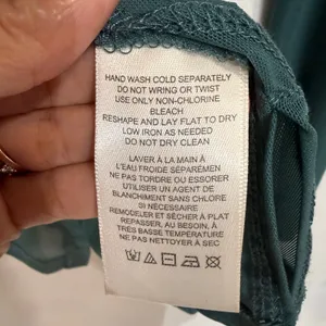 Free People Teal Sheer Mesh Ruched Button Front Long Sleeve Top Sz M thumbnail 6