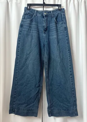Dazy High Waisted Medium Blue Wide Leg Jeans thumbnail 1