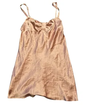 Victorias Secret Angels Sleep Dress Champagne Pink Bow Front thumbnail 1
