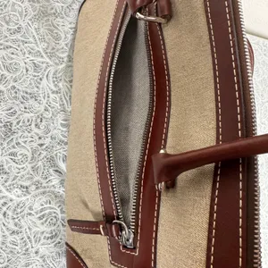 Dooney & Bourke Double Pocket Tote Tan Monogram Brown Leather HandBag Classic thumbnail 5