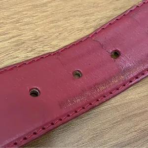 Vintage MILOR 11612 Burgundy Genuine Leather Brass-tone Buckle Women’s Belt M thumbnail 10