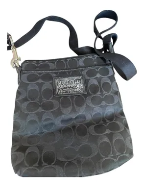 Coach Black Signature Crossbody with Jacquard Logo Patch thumbnail 2