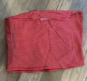 Bright Water Blue Sky Red And White Striped Tube Top thumbnail 2