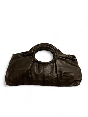 NWT Giannini Brown Ruched Shoulder Bag thumbnail 3