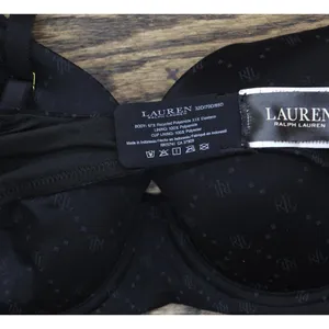 NWT Lauren Ralph Lauren Comfort Collection Repeat-Logo T-shirt Bra. Black 32D thumbnail 6