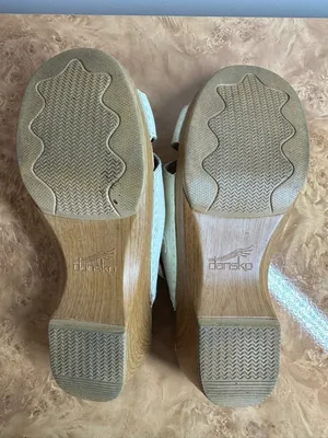 Dansko White Leather Comfort Wedge Sandals Size 39 US 8.5-9 thumbnail 7