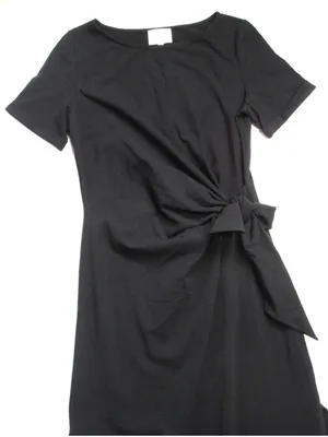NWT Sezane Pippa in Noir Black Tie Waist Side Slit Maxi T-Shirt Dress S thumbnail 5