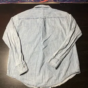Women's Light Blue Button Down Denim Shirt Size XS thumbnail 5