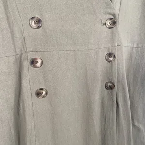 Umgee Cotton‎ Midi Maxi Dress Women's Large Pin Tuck Sleeves Buttons Lagenlook thumbnail 4