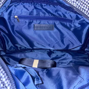 NEW With Tag AS Revival Altar’d State Blue & White Quilted Gingham Gym Bag Tote Laptop Bag thumbnail 7