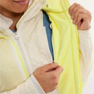 Lululemon Yellow Cream Down Ski Jacket Sz 6 Hooded Water Resistant Luxe Warm thumbnail 6