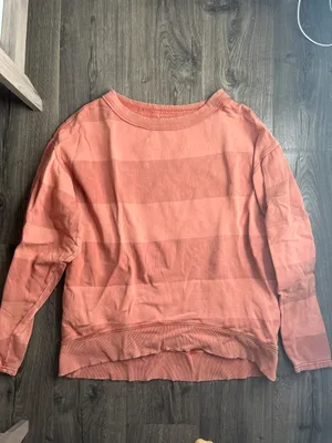 Free People Orange Striped Oversized Sweater thumbnail 1