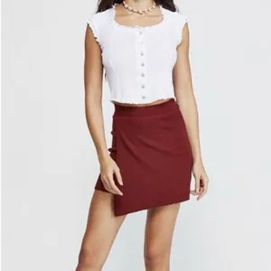 Free People Mod Wrap Skirt in Wine thumbnail 4