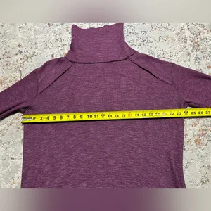 Free People We the Free Split Back Turtleneck Sweater Size Medium purple thumbnail 10