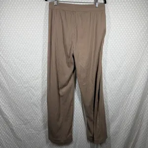Beyond Yoga Tan Brown Ribbed High Rise Wide Leg‎ Pants thumbnail 6