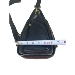 Antik Kraft Black Leather Sling Backpack Crossbody Bag Convertible Travel Purse thumbnail 12
