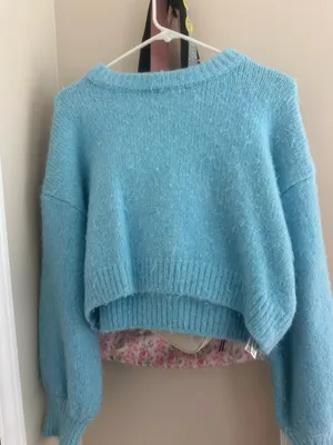 Teal ZARA Sweater Cropped thumbnail 1