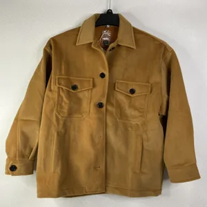 LUCCA Shacket Women Small Camel‎ Brown Faux Wool Utility Jacket Cozy Fall New thumbnail 1