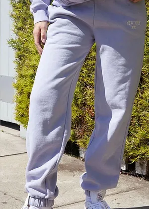 Brandy Melville John Galt Light Blue New York Rosa Sweatpants thumbnail 1