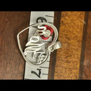 925 Sterling Silver Pendant #1 Mom Rose Red Lot F76 thumbnail 2