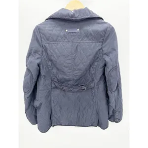 Hunter‎ Womens Navy Blue Quilted Long Sleeve Collared Jacket Size 4 RN126623 thumbnail 2